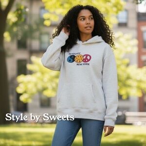 RARE NEW MADHAPPY NEW YORK LIMITED EDITION NYC EXCLUSIVE HOODIE in ASH LARGE